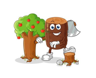 Kütük Carpenter çizimi. karakter vektosu