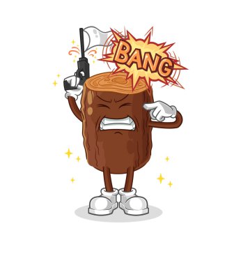 Kütük uyarı atışı maskotu. çizgi film vektosu