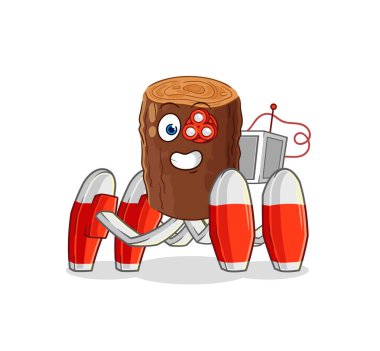 Geleceğin seyir defteri robot vektörü. karikatür