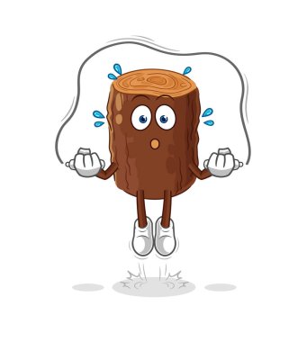 Kütük atlama ipi egzersizi. karakter vektosu