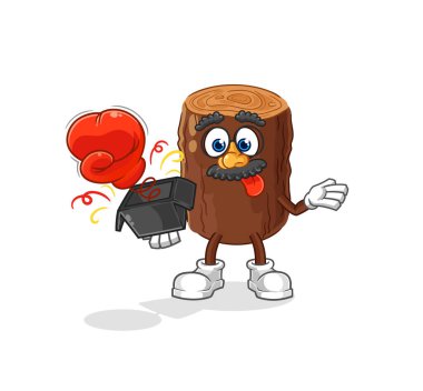 Kutudaki eşek şakası eldiveni. çizgi film maskotu