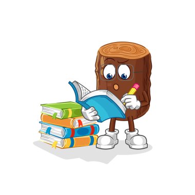 Maskotluk eğitimi alan kütük. çizgi film vektosu