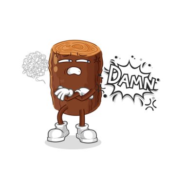 the log very pissed off illustration. character vecto