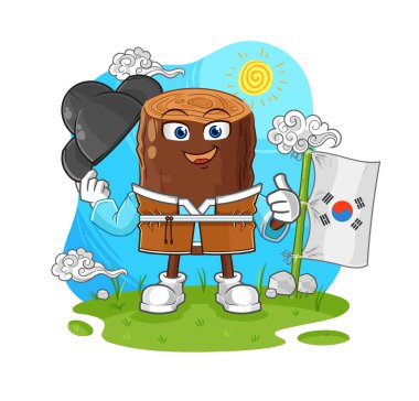 Kütük Koreli kültür vektörü. karikatür