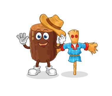 Korkuluk çizgi film karakteri vektosu