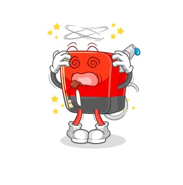 Benzin pompasının baş döndürücü maskotu. çizgi film vektosu