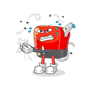 Benzin pompalı SWAT karakteri. karikatür maskotu vektosu