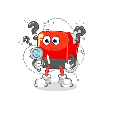 Benzin pompası illüstrasyon arıyor. karakter vektosu