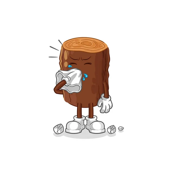 Die Log Weht Nase Charakter Cartoon Maskottchen Vecto — Stockvektor