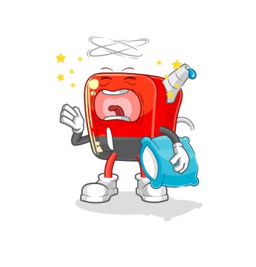 Benzin pompası esneme karakteri. karikatür maskotu vektosu