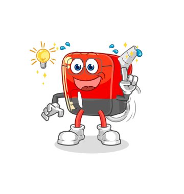 Benzin pompasının bir fikir karikatürü var. maskot vektosu