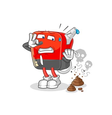 Kokuşmuş atık resimli benzin pompası. karakter vektosu