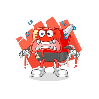 Benzin pompası canavar vektörü. karikatür