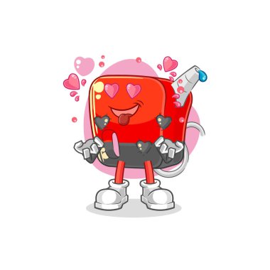 Benzin pompası düşme vektörü. karikatür