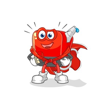 Benzin pompası kahraman vektörü. karikatür