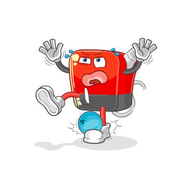 Benzin pompası Hiten 'i bowling çizgi filmiyle vurdu. karikatür maskotu vektosu