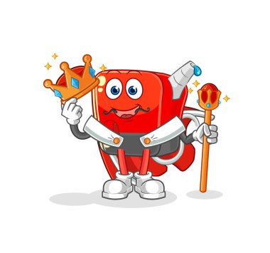 Benzin pompası kral vektörü. karikatür