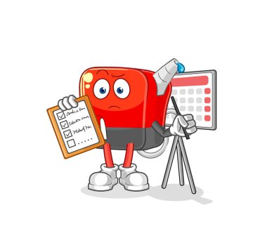 Benzin pompası takvim listesi vektörü. karikatür