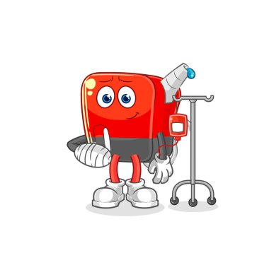 Benzin pompası IV illüstrasyonunda hastalanmış. karakter vektosu