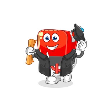 Benzin pompası mezuniyet vektörü. karikatür