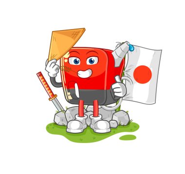 Benzin pompası Japon vektörü. karikatür