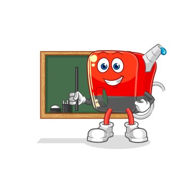 Benzin pompası öğretmen vektörü. karikatür