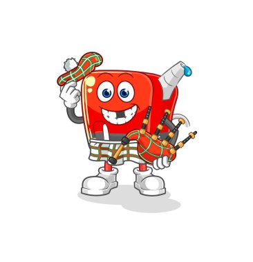 Gayda vektörlü İskoç benzin pompası. karikatür