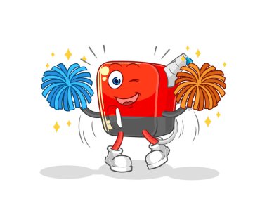 Benzin pompası amigo kız çizgi filmi. karikatür maskotu vektosu