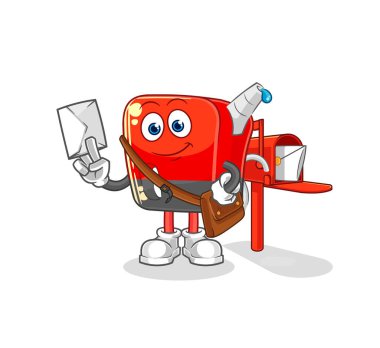 Benzin pompası postacı vektörü. karikatür