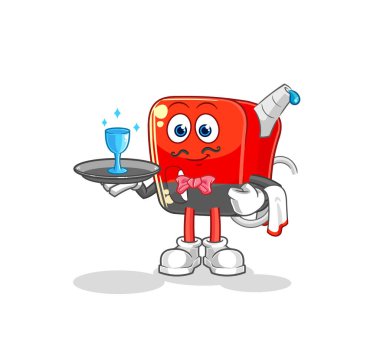 Benzin pompası garson çizgi filmi. karikatür maskotu vektosu