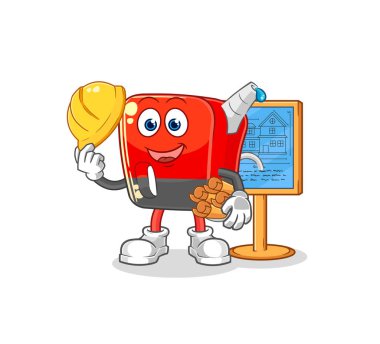 Benzin pompası Mimarlık illüstrasyonu. karakter vektosu