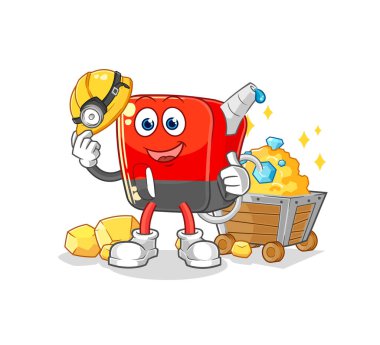 Altın karaktere sahip benzin pompacısı. karikatür maskotu vektosu