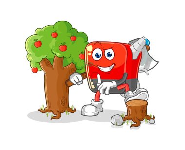 Benzin pompası Carpenter çizimi. karakter vektosu