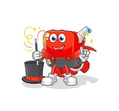 Benzin pompası sihirbazı illüstrasyonu. karakter vektosu