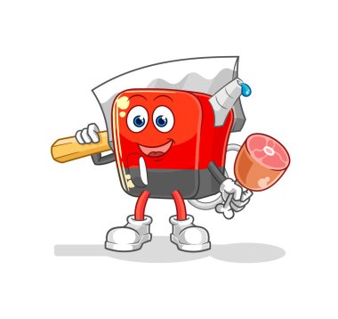 Benzin pompası Kasap illüstrasyonu. karakter vektosu