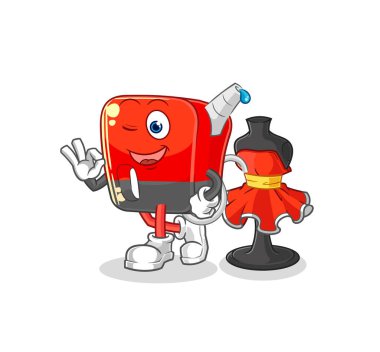 Benzin pompası moda tasarımcısı vektörü. karikatür