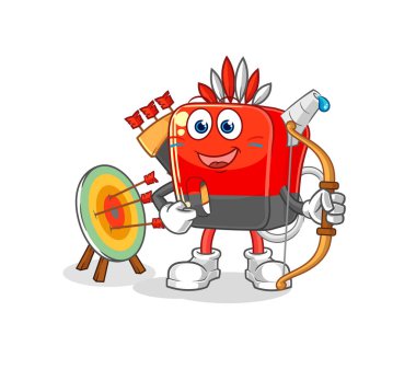 Amerikan yerlileri için benzin pompası. karikatür maskotu vektosu