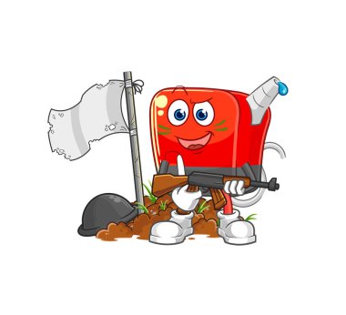 Benzin pompası karakteri. karikatür maskotu vektosu