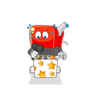 Benzin pompası bir köstebek maskotunu öldürdü. çizgi film vektosu