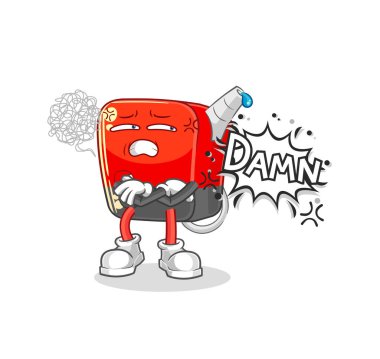 the gasoline pump very pissed off illustration. character vecto