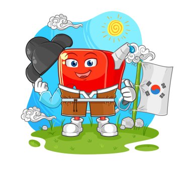 Benzin pompası. Kore kültür vektörü. karikatür