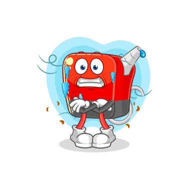 Benzin pompası soğuk bir illüstrasyon. karakter vektosu