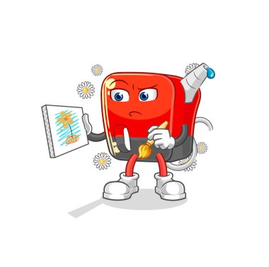 Benzin pompası geleneksel karikatür karakteri vektosu