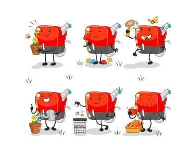 Benzin pompası Dünya grubunu kurtaracak. çizgi film maskotu