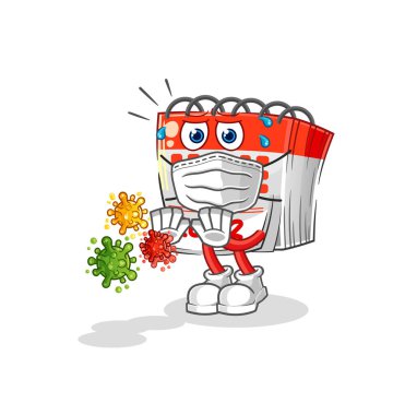 Takvim virüsleri reddediyor. karikatür maskotu vektosu