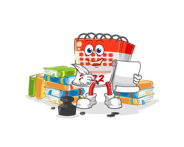 Takvim yazarı vektörü. karikatür