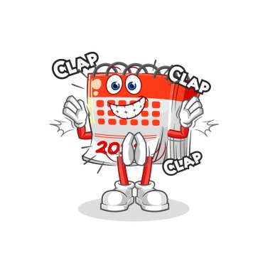 Takvim alkışı illüstrasyonu. karakter vektosu