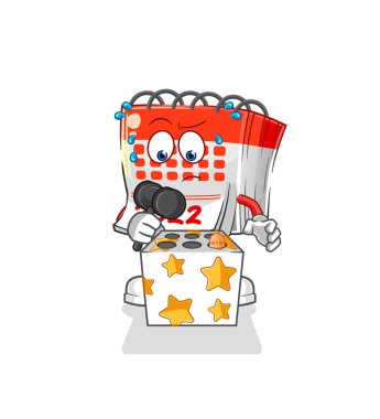 Takvim oyunu bir köstebek maskotunu öldürdü. çizgi film vektosu