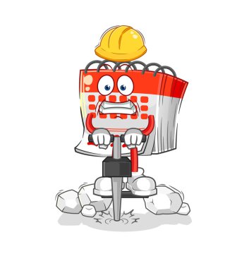 takvim zemin çizgi film karakteri vektosu