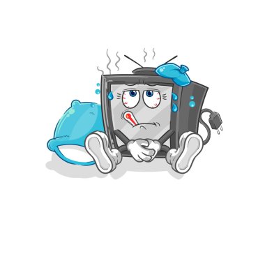 Eski TV hasta vektörü. karikatür